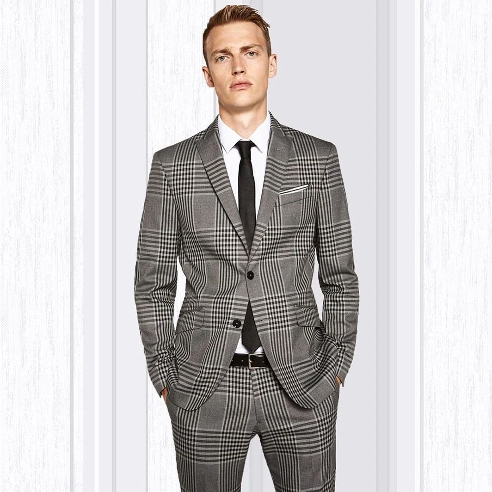 Gorgeous Plaid Gray Suit Men Formal Party Business Blazer Wedding Groom Tuxedo 2 Piece Jacket Vest Pants Costume Homme Tie
Gorgeous Plaid Gray Suit Men Formal Party Business Blazer Wedding Groom Tuxedo 2 Piece Jacket Vest Pants Costume Homme Tie