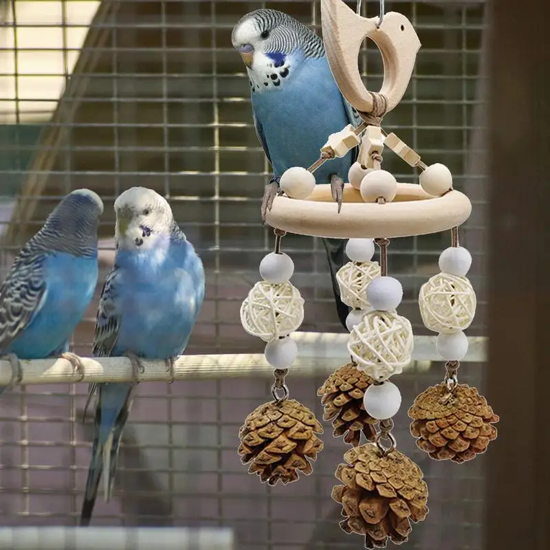 Wooden Bird Chewing Tearing Toy Bird Perch Hanging Parrot Cage Toys For Parakeets Cockatiels Lovebirds Bird Cage Decorations
Wooden Bird Chewing Tearing Toy Bird Perch Hanging Parrot Cage Toys For Parakeets Cockatiels Lovebirds Bird Cage Decorations