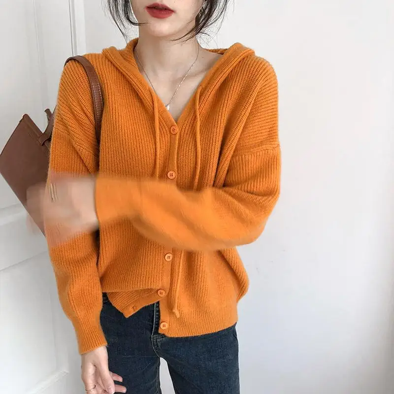 Ladies Solid Color Cardigan Hooded Chic Fashion Simple Loose Casual All-match Knitting Retro Warmth Thickening S-3XL Comfortable
Ladies Solid Color Cardigan Hooded Chic Fashion Simple Loose Casual All-match Knitting Retro Warmth Thickening S-3XL Comfortable