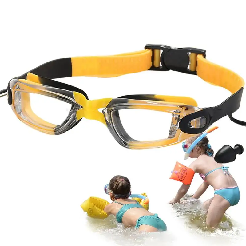 

Anti Fog Swim Goggles Waterproof Anti-Fog Pool Goggles With Ear Plugs Non Leak Water High Definition Elastic Strap Swimming