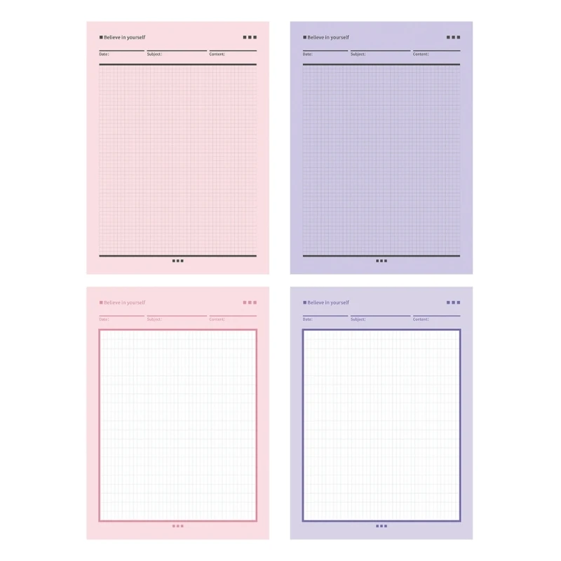 

Gridded Notebook 50 Page Tear-Off Sheets Student Class Notebook Drawing Pad