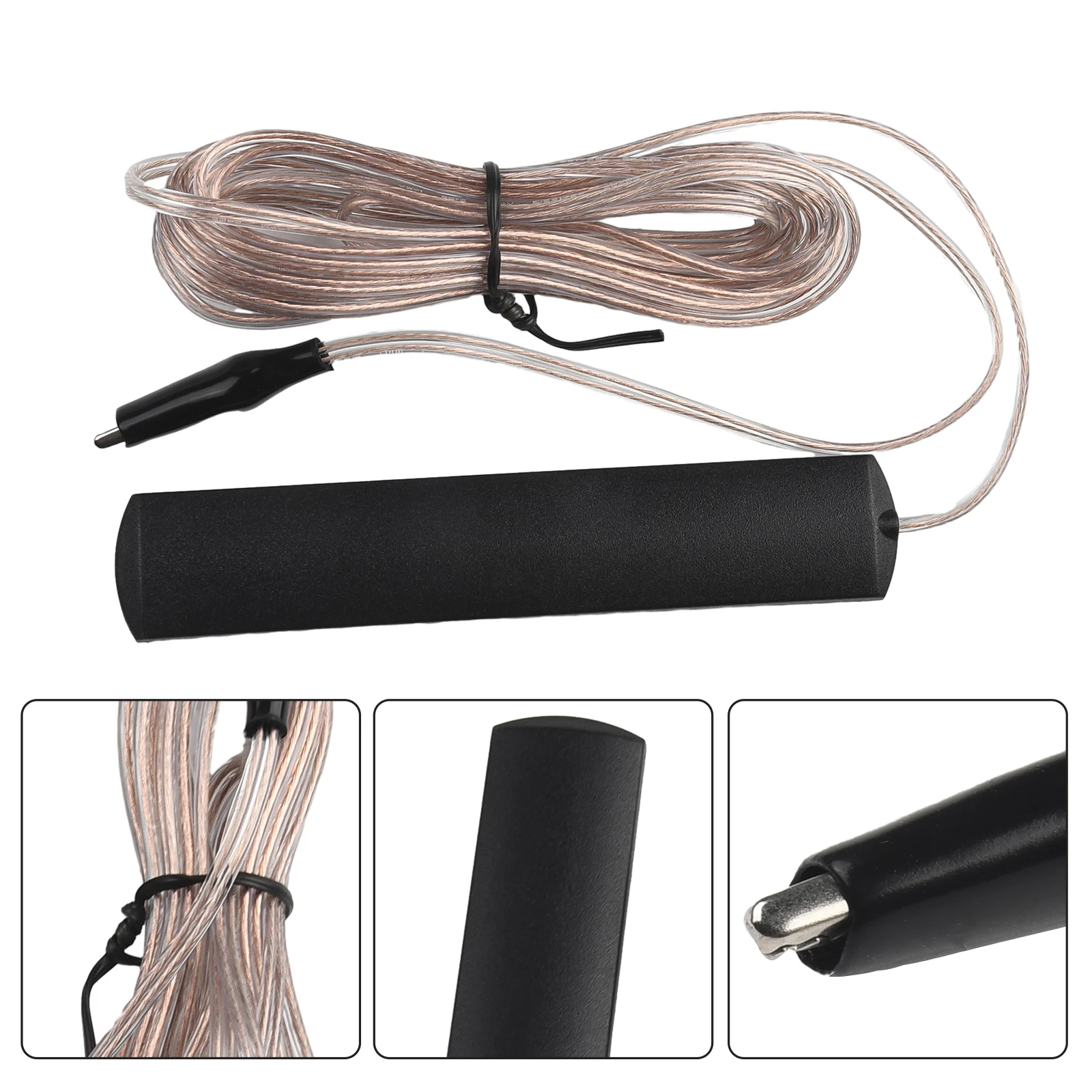 

Clip On Radio FM Stereo Antenna Indoor Signal Enhance Stable Transfer Wide Compatible 3.2m Cable Alligator Connector