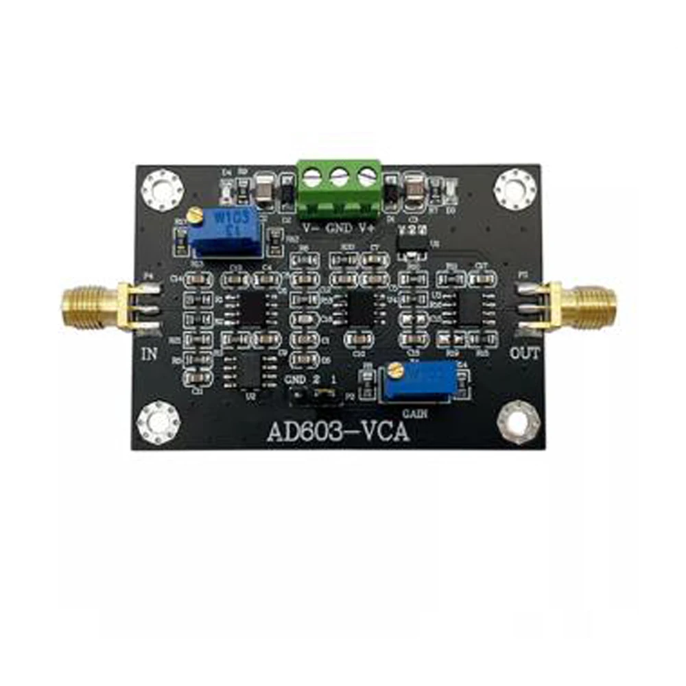 

AD603 Voltage Controlled Gain Amplifier Module VCA High Bandwidth -20~60dB Gain Manual or External DA Program Control