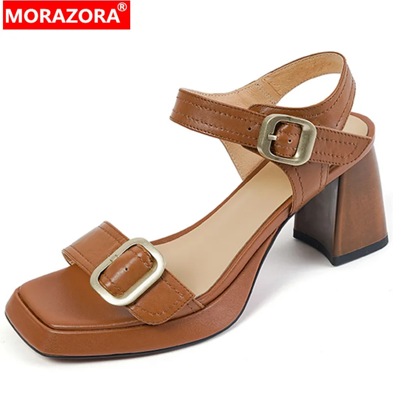 MORAZORA 2024 New Solid Square High Heels Platform Shoes Genuine Leather Sandals Women Summer Buckle Ladies Dress Shoes
MORAZORA 2024 New Solid Square High Heels Platform Shoes Genuine Leather Sandals Women Summer Buckle Ladies Dress Shoes