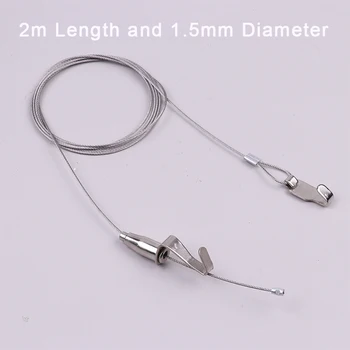 2M Length Thicken Wire Picture Photo Oil Painting Light Chute Track Rail Ceiling Moveable Hook Hanger Clip for Art Work Show