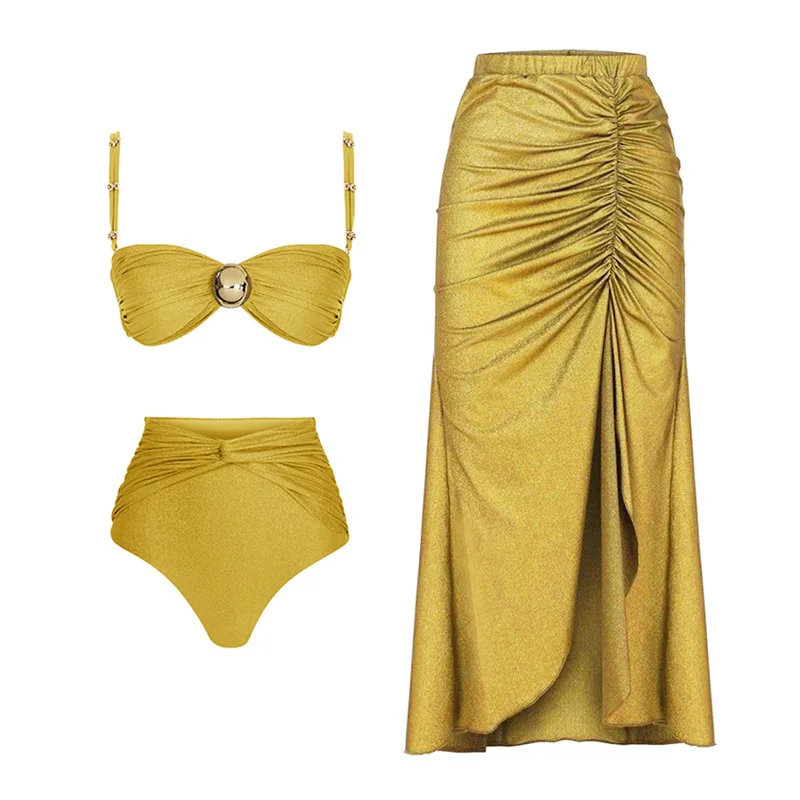Conjunto de Bikini Sexy con cubierta para mujer traje de baño de lujo