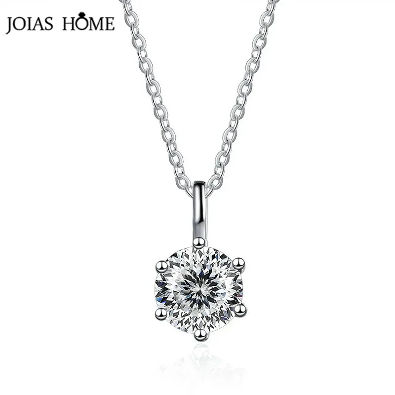 

JoiasHome Love 100 Plum Blossom Sakura Multi Cuttings Moissanite Pendant Necklace 925 Sterling Silver Classic Wedding Necklace