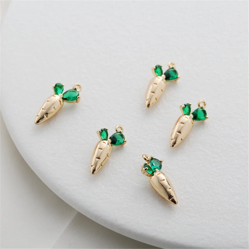 14k copper-clad gold color 10 * 21MM inlaid zircon radish pendant diy bracelet necklace accessories pendant
14k copper-clad gold color 10 * 21MM inlaid zircon radish pendant diy bracelet necklace accessories pendant
