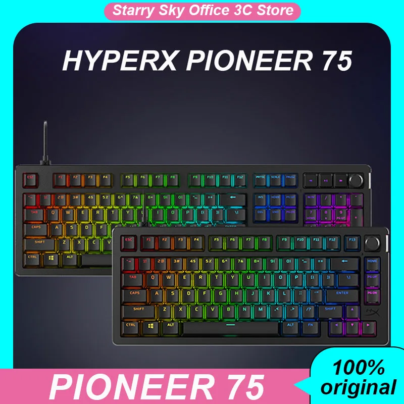 Механическая клавиатура HyperX Pioneer 75, Проводная RGB-клавиатура с регулятором громкости, умная клавиатура для электронных видов спорта, аксессуар для ПК
Механическая клавиатура HyperX Pioneer 75, Проводная RGB-клавиатура с регулятором громкости, умная клавиатура для электронных видов спорта, аксессуар для ПК