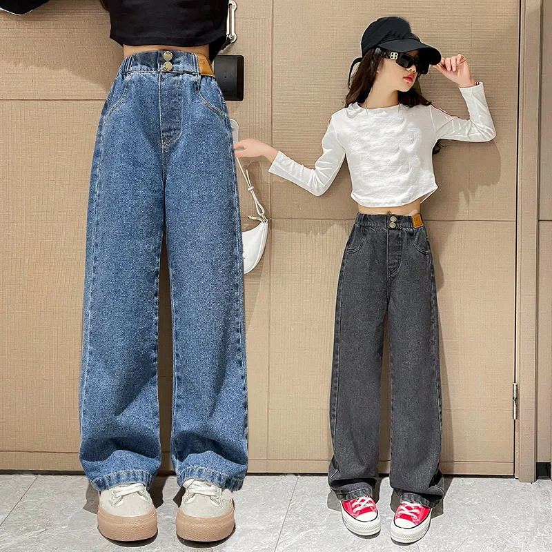 Girls Jeans Autumn Casual Loose Side Gradient Color Young Children Wide Leg Pants 8 10 12 13 14 Years Teen School Kids Trousers
Girls Jeans Autumn Casual Loose Side Gradient Color Young Children Wide Leg Pants 8 10 12 13 14 Years Teen School Kids Trousers