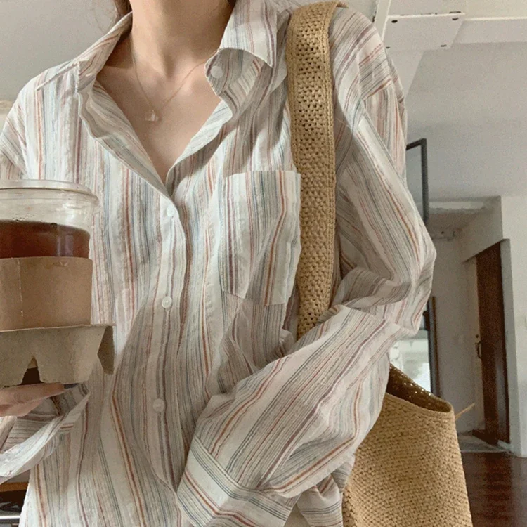 New Fashionable Oversized Single Breasted Shirts Striped Vintage Minimalist Summer Autumn Women's Blouses Wild Tops
New Fashionable Oversized Single Breasted Shirts Striped Vintage Minimalist Summer Autumn Women's Blouses Wild Tops