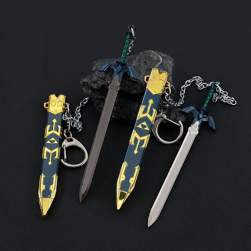 

Game Weapon Anime Surrounding 12CM Master Sword Belt Sheath Zinc Alloy Weapon Model Artwork Decoration Collection Toy Pendant