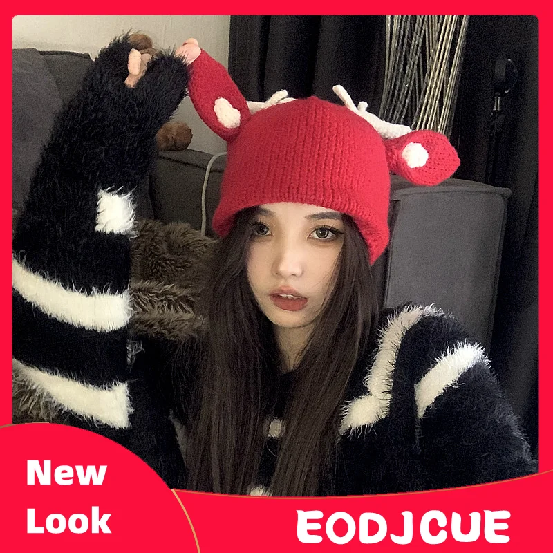 New Christmas Hat Women Korean Cute Antler Skullies Cap Winter Girls Gift Cute Warm Knitting Fashion Beanie Bonnet
New Christmas Hat Women Korean Cute Antler Skullies Cap Winter Girls Gift Cute Warm Knitting Fashion Beanie Bonnet