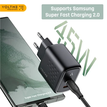 VOLTME 초고속 충전 지지대 2.0, 삼성 갤럭시 S23 울트라, 노트 20, 맥북, 아이패드용, 45W USB C 충전기, PPS GaN