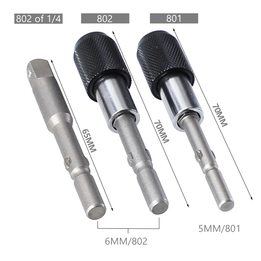 

801/802 To 1/4" Fixed Bracket Electric Drill Screwdriver Extension Rod Adapter Sleeve Self-Locking Adapter Rod Socket Tool Parts