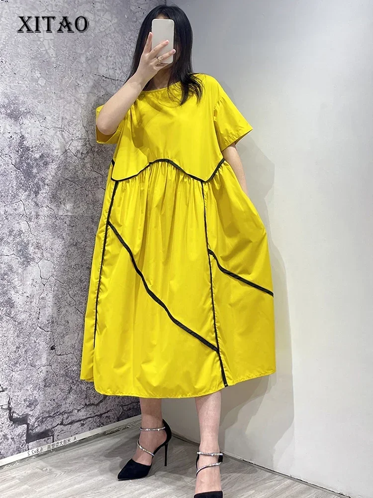 XITAO Casual Fashion T-shirt Dress Loose Simplicity Temperament Contrast Color Line Decoration Dress Summer New Women ZY8437
XITAO Casual Fashion T-shirt Dress Loose Simplicity Temperament Contrast Color Line Decoration Dress Summer New Women ZY8437