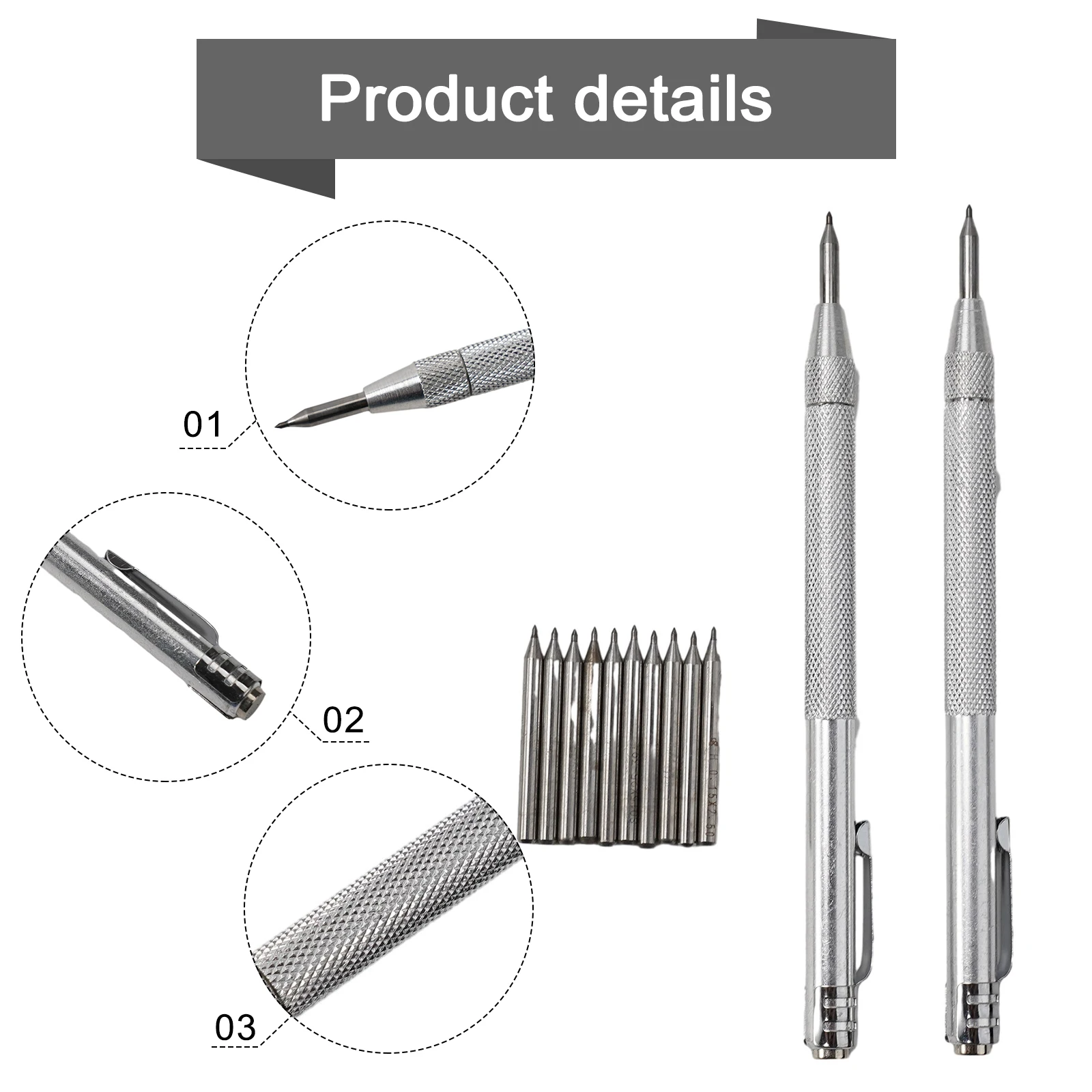 2PCS Scriber Engraving Pen With 10pcs Replacement Tungsten Carbide Tip For Glass Ceramic Stainless Steel Marking Tools
2PCS Scriber Engraving Pen With 10pcs Replacement Tungsten Carbide Tip For Glass Ceramic Stainless Steel Marking Tools