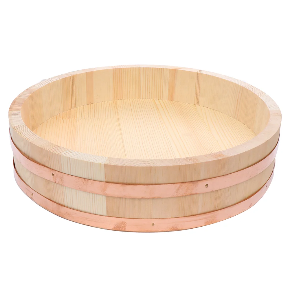 

Rice Tub Sushi Bowl Serving Hangiri Wood Accessory Making Cooling Salad Salmon Oke Bucket Wooden Mixing Japanese Supplies