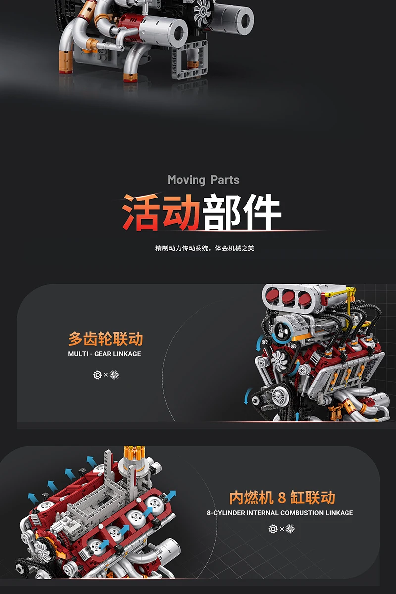 Y15001 Supercar V8 engine Model Building Block kits MOC bricks Block toys Motor drive Creative puzzle Toy for kid Birthday Gift Y15001 Supercar V8 engine Model Building Block kits MOC bricks Block toys Motor drive Creative puzzle Toy for kid Birthday Gift