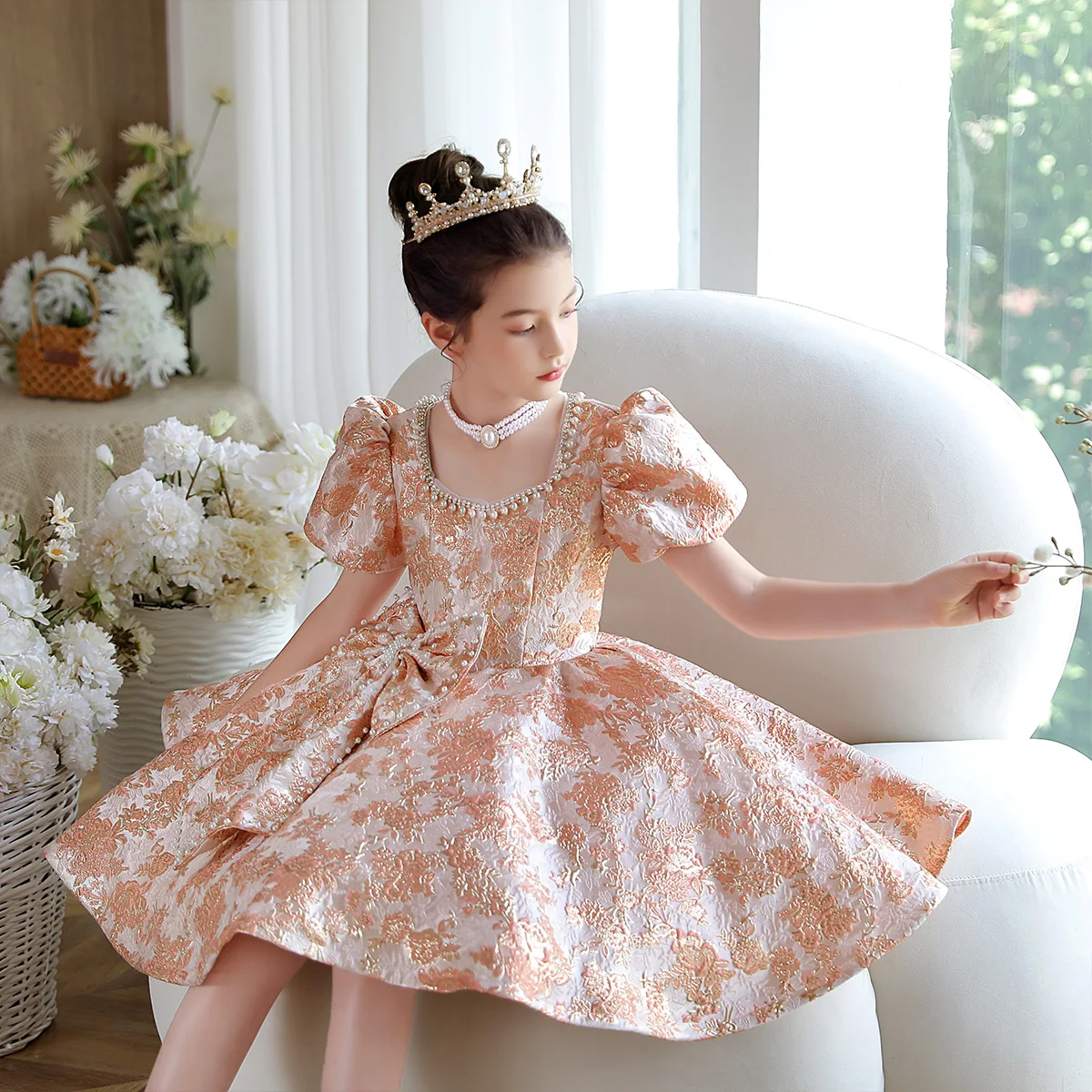 

Princess Flower Girl Dress Summer Tutu Wedding Birthday Party Kids Dresses For Girls Children's Costume Teenager Prom Designs