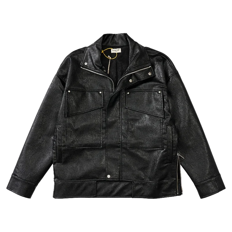 Autumn Winter ADF Leather Functional Workwear Jacket Best Quality 1:1 Mens Womens Arnodefrance Leather Jacket Zip Jacket
Autumn Winter ADF Leather Functional Workwear Jacket Best Quality 1:1 Mens Womens Arnodefrance Leather Jacket Zip Jacket