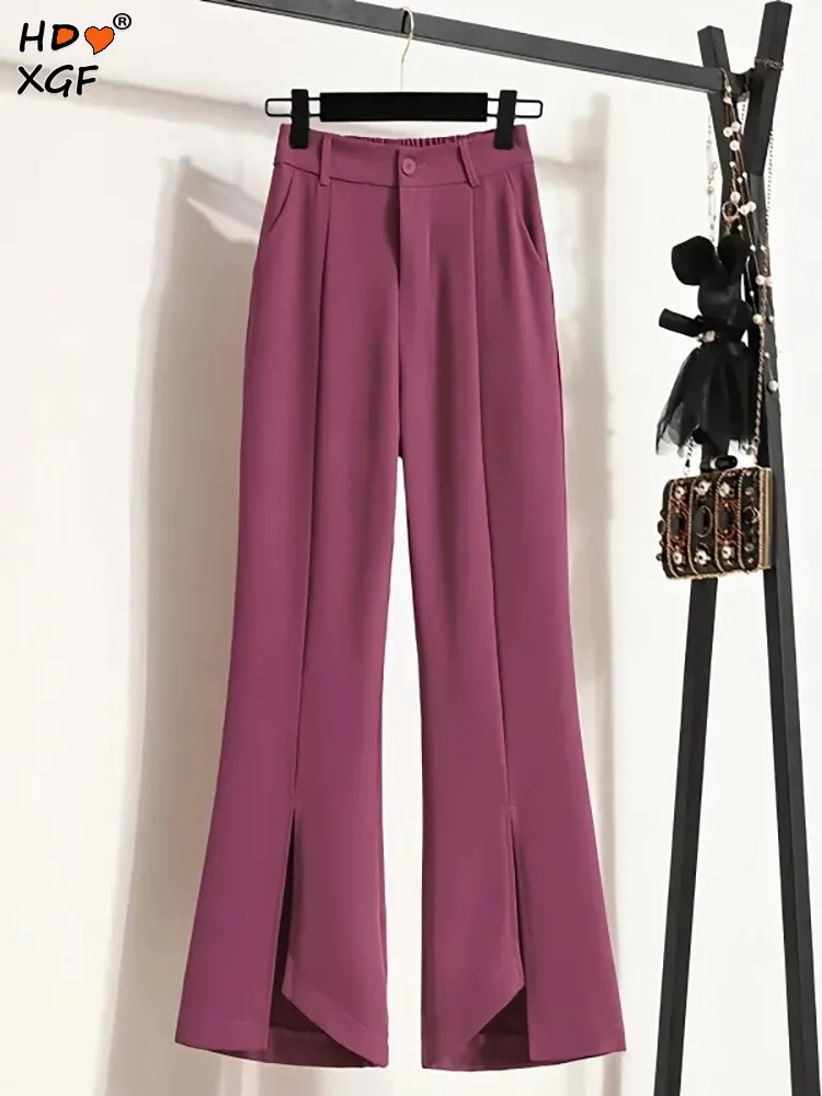 Flare Pants High Waist Casual Solid Loose Pockets Fake Zipper Button Spring Summer Thin Pants Elegant Office Women Drape Clothes
Flare Pants High Waist Casual Solid Loose Pockets Fake Zipper Button Spring Summer Thin Pants Elegant Office Women Drape Clothes