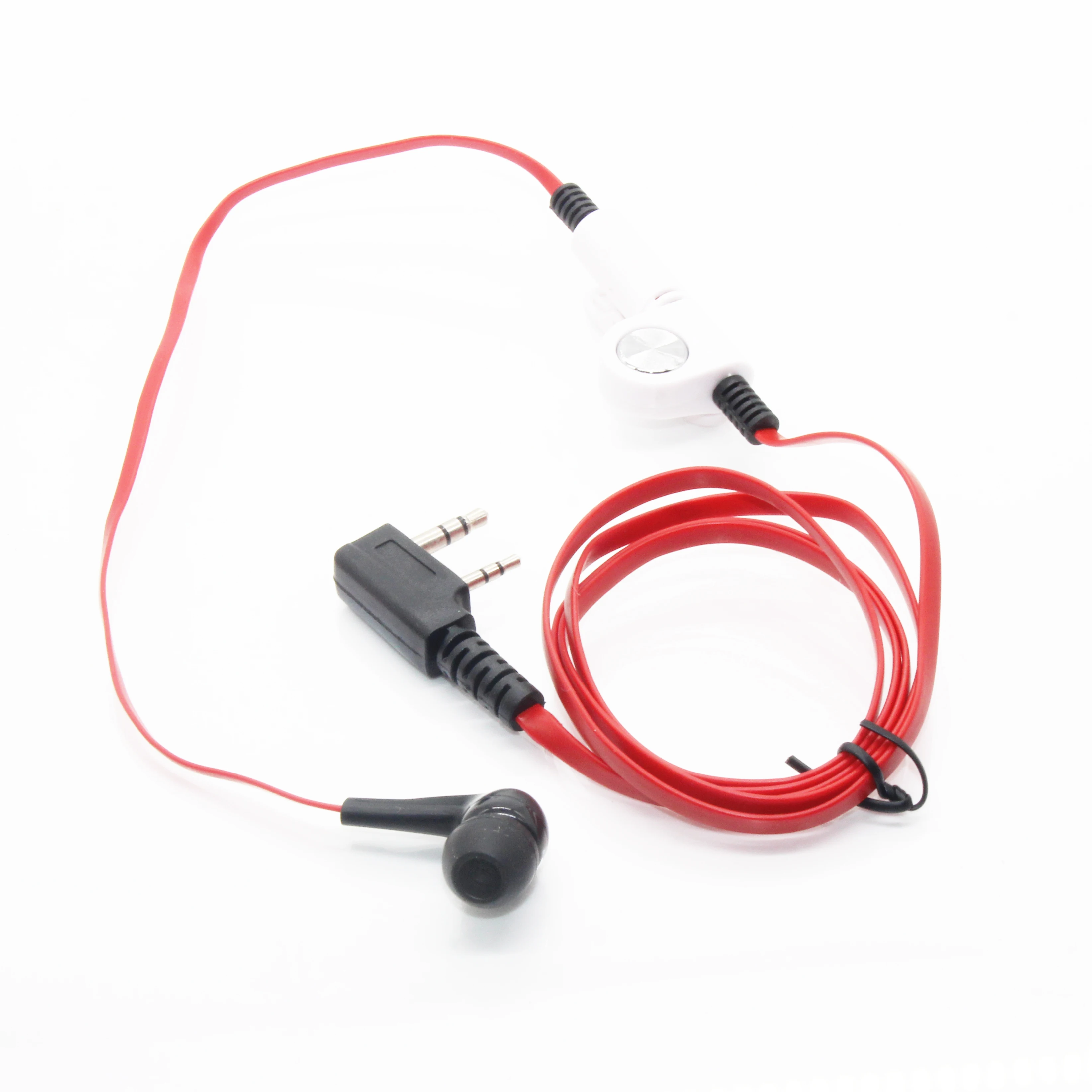 

2 Pin Noodle Style Earbud Headphone K Plug Earpiece Headset For Baofeng Uv5R Bf-888S Uv5R Radio Red Wire