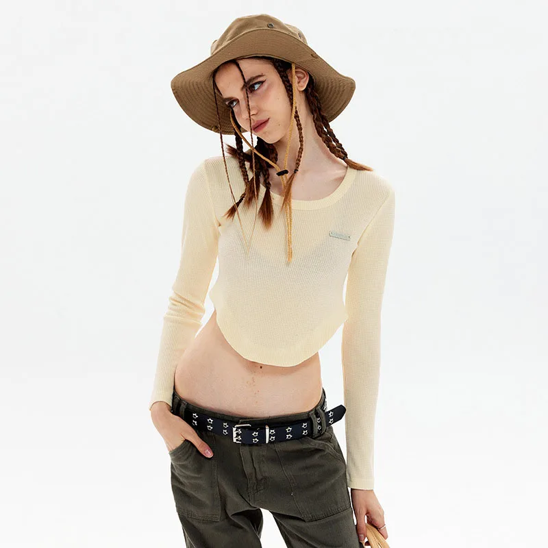 U-shaped Hem Short T-shirt Girls Autumn Bottoming Shirt Women Top Long-sleeved Sweet Cool Hot Girl Wind Slim Tide Waffle Tshirt
U-shaped Hem Short T-shirt Girls Autumn Bottoming Shirt Women Top Long-sleeved Sweet Cool Hot Girl Wind Slim Tide Waffle Tshirt