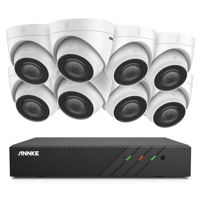 

ANNKE 5MP 8CH H.265+ PoE NVR Audio Recording Security Camera System 8pcs IP Outdoor Waterproof CCTV Camera