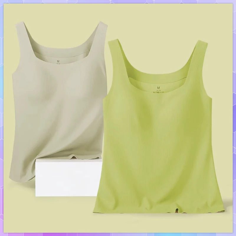 

Camisole With Padded Bust Tube Top With Cups Women Sleeveless Tanks & Camis Undershirt Summer Solid Tank Tops Outerwear Vest