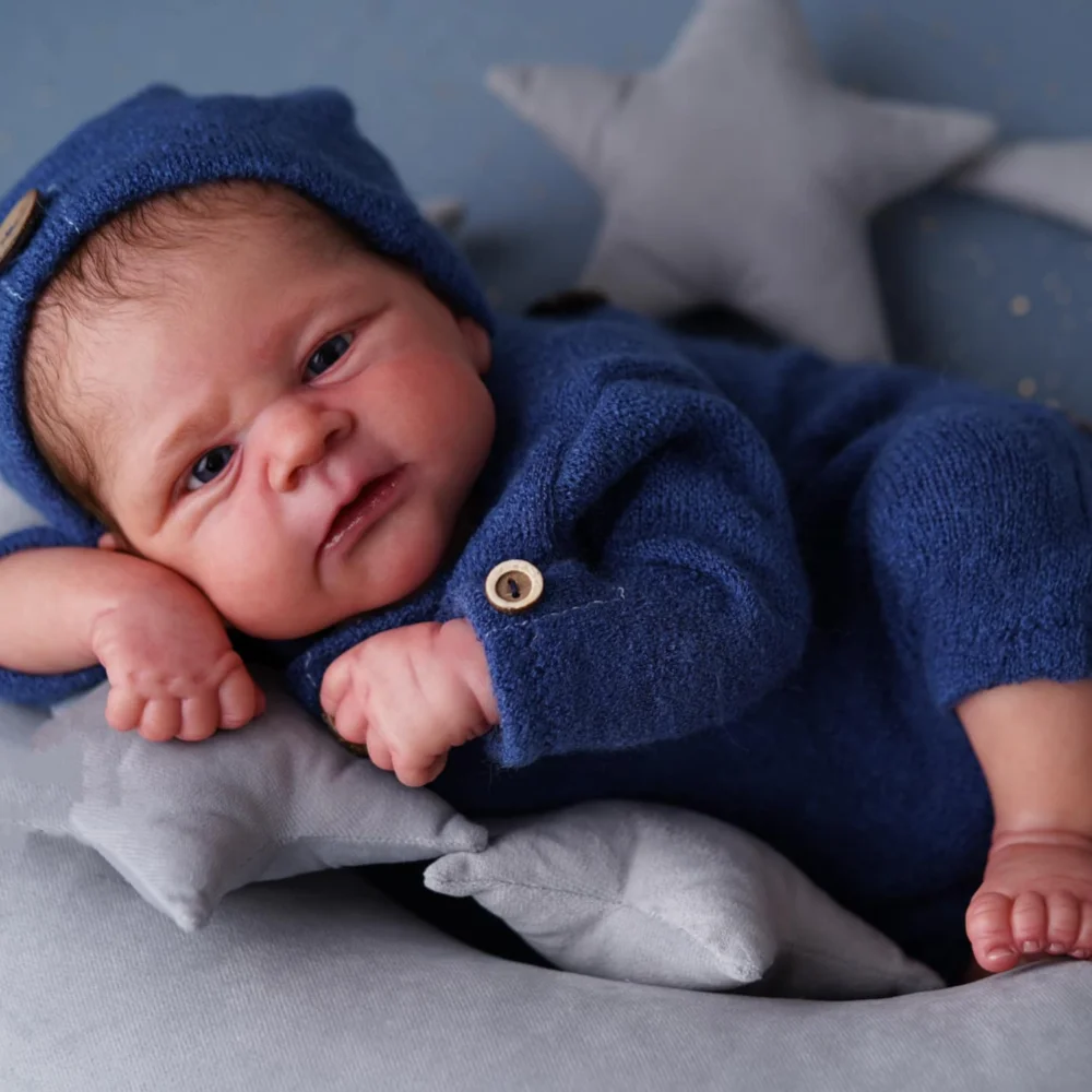 Finished Reborn Baby Dolls Realistic Newborn Elijah 3D Pained Skin Vinyl Silicone Handmade Doll For Girls Birthday Gift Toy 45CM
Finished Reborn Baby Dolls Realistic Newborn Elijah 3D Pained Skin Vinyl Silicone Handmade Doll For Girls Birthday Gift Toy 45CM