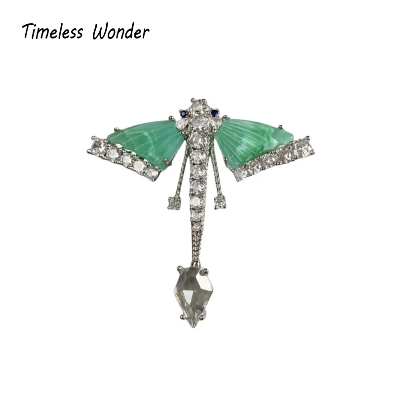 

Timeless Wonder Fancy Zircon Resin Dragonfly Brooch Pins for Women Designer Jewelry Runway Rare Luxury Gift Top Rare Cute 5377