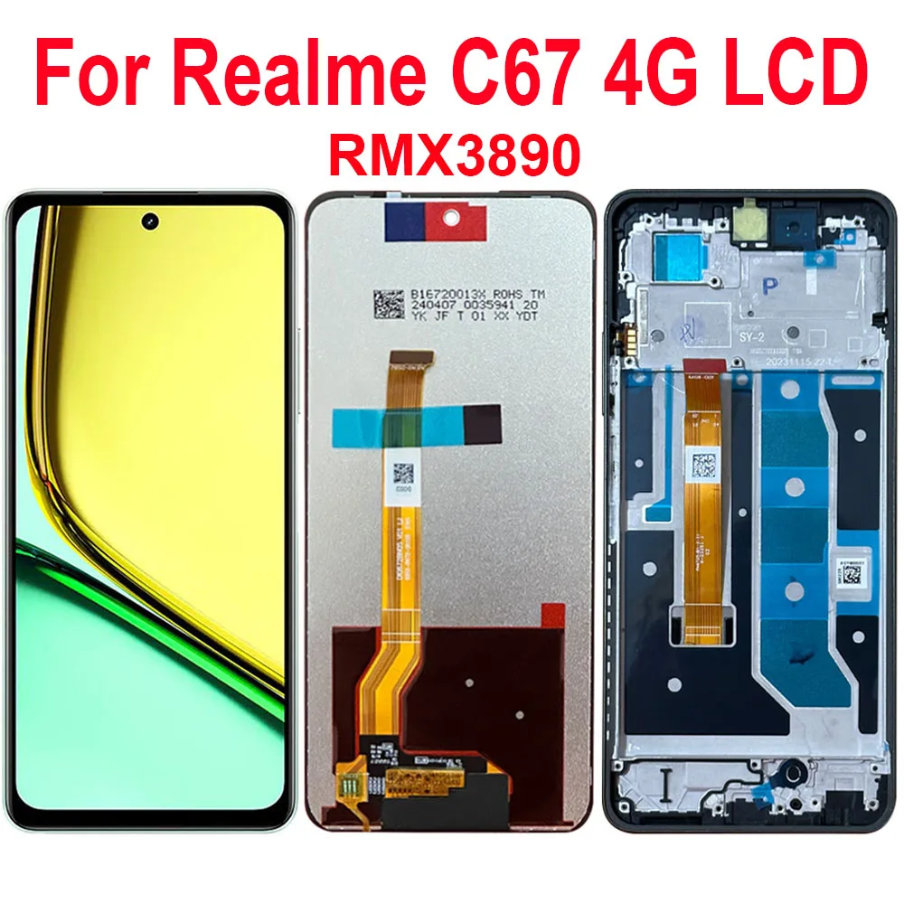 6.72'' For Realme C67 4G LCD Display Touch Screen Digitizer Assembly Screen Replacement For Realme C67 4G LCD With Frame RMX3890
6.72'' For Realme C67 4G LCD Display Touch Screen Digitizer Assembly Screen Replacement For Realme C67 4G LCD With Frame RMX3890