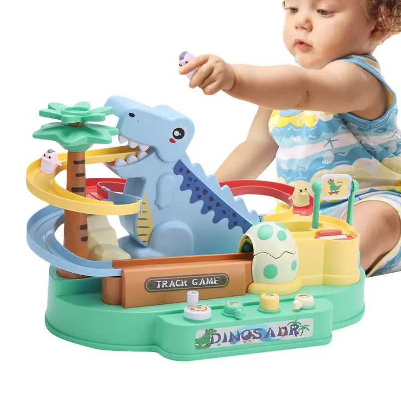 

Dinosaur Stair Climbing Toy Dinosaur Electric Race Track Set Slide Track Toys Dinosaur With Lights & Music For Toddler Kids Boys