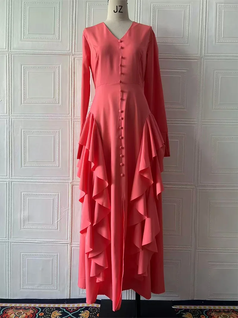 فستان نسائي للعيد عباية إسلامية بحاشية مكشكشة فيستدوس لارجوس للحفلات قفطان جلابية رمضان فساتين طويلة دبي رداء عربي طويل 2026 فستان نسائي للعيد عباية إسلامية بحاشية مكشكشة فيستدوس لارجوس للحفلات قفطان جلابية رمضان فساتين طويلة دبي رداء عربي طويل 2026