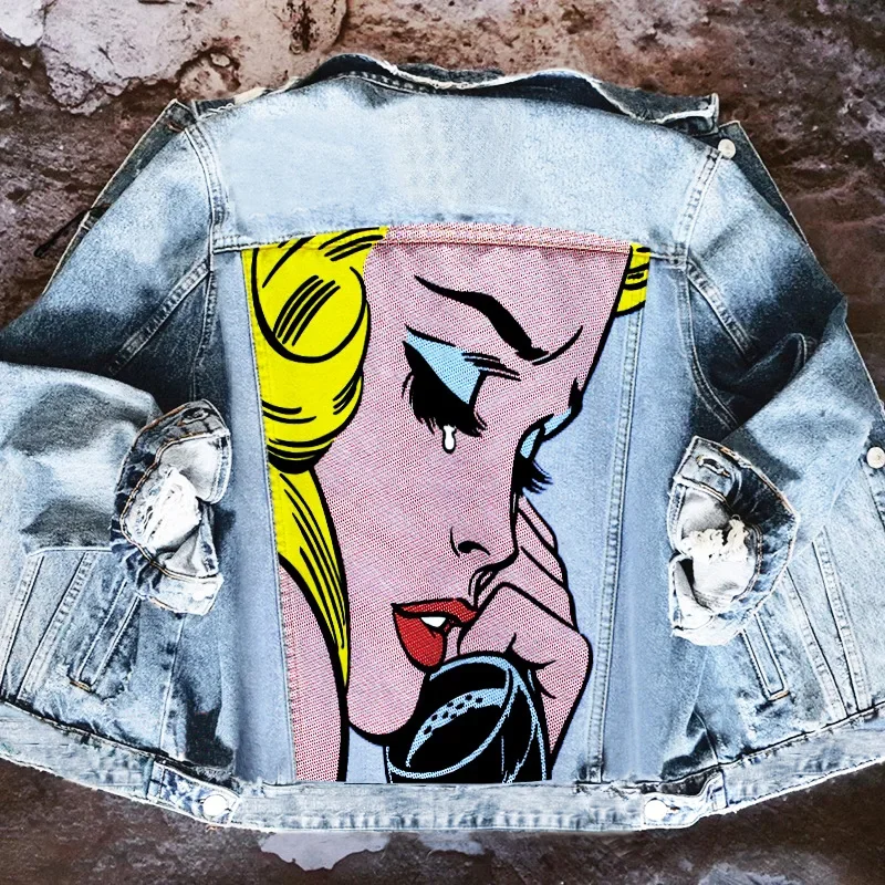 Women's INS Blogger Online Red Lapel Denim Jacket, Personality, Sad Girl Print, Autumn Clothing, New Hot Street Fashion, 2020
Women's INS Blogger Online Red Lapel Denim Jacket, Personality, Sad Girl Print, Autumn Clothing, New Hot Street Fashion, 2020