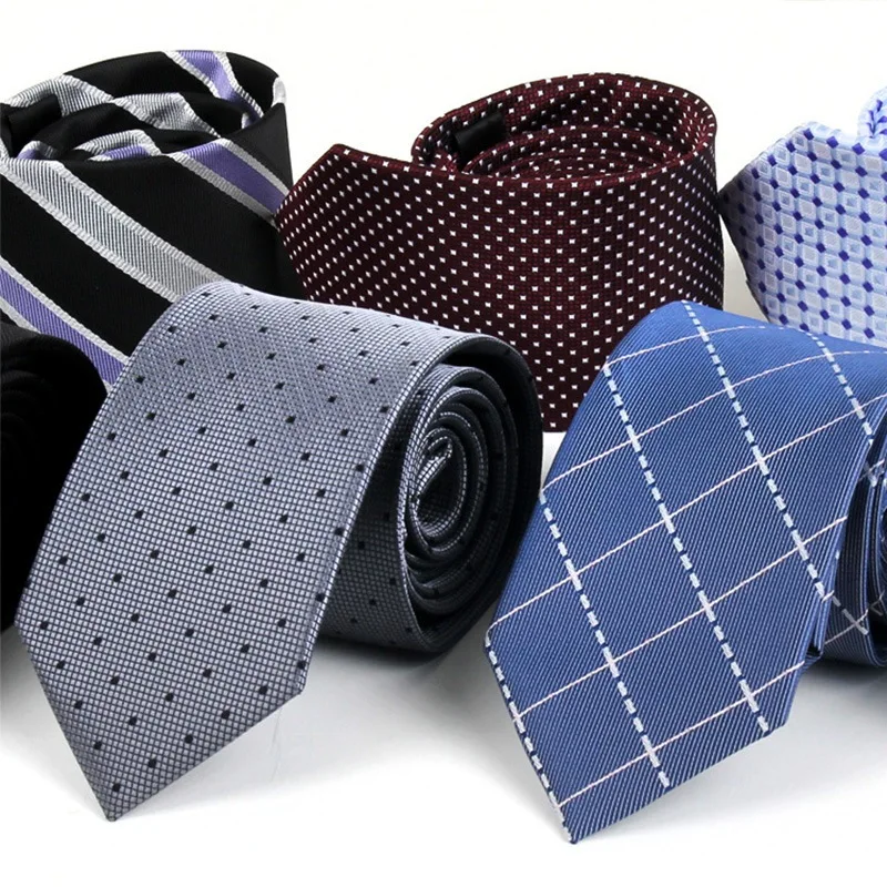 

Fashion 7CM Mens tie Striped Plaid Checks Polka Dot Neck Ties For Neckties Business Neckwear Mens Wedding Skinny Tie