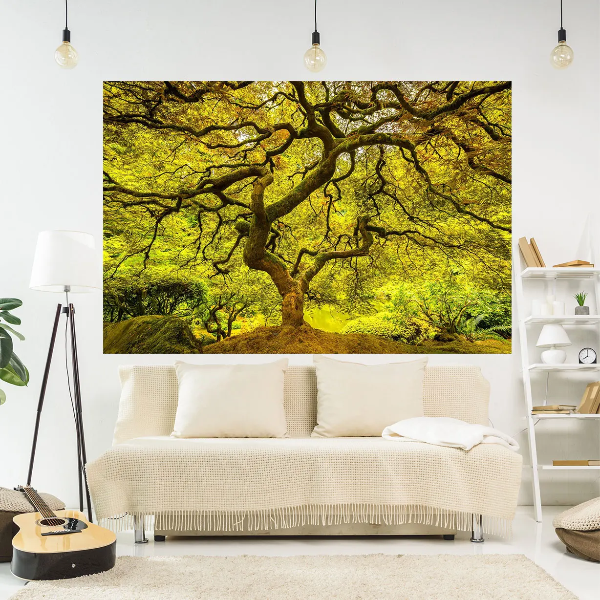 

QdDeco Many Trees Meme Tapestry Background Cloth Forest Printed Wall Hanging Rugs Natural Landscape Home Decoration