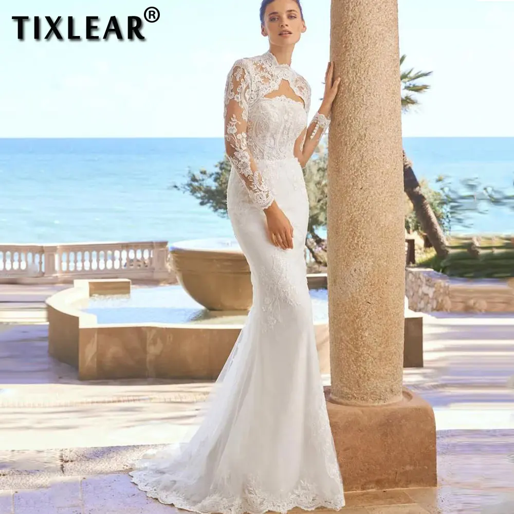 TIXLEAR 2022 Bohemian Mermaid Wedding Dress Lace Appliques with Detachable Straps Beach Bridal Gowns Backless Robe De Mariee
TIXLEAR 2022 Bohemian Mermaid Wedding Dress Lace Appliques with Detachable Straps Beach Bridal Gowns Backless Robe De Mariee