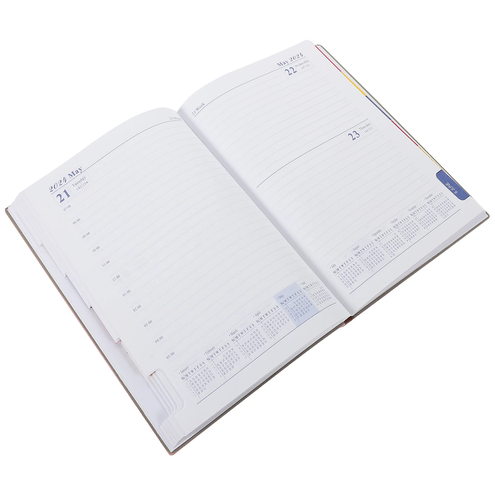 

2024 Agenda Book Schedule Recording Notepad Planner for Students Daily to Do List Softcover Notebook English Portable Paper