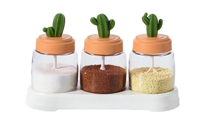 Cactus Seasoning Box Integrated Portable Glass Cover Spoon Seasoning Storage Containers for Salt Sugar Pepper home kitchen tool
Cactus Seasoning Box Integrated Portable Glass Cover Spoon Seasoning Storage Containers for Salt Sugar Pepper home kitchen tool