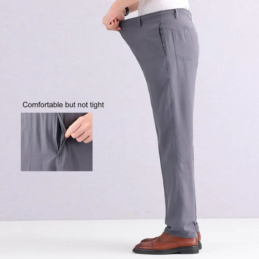 Men Pants Quick Dry Elastic Waist Father Pants Loose Wide Leg Straight Men Trousers Solid Color Middle Aged /Elderly Trousers
Men Pants Quick Dry Elastic Waist Father Pants Loose Wide Leg Straight Men Trousers Solid Color Middle Aged /Elderly Trousers