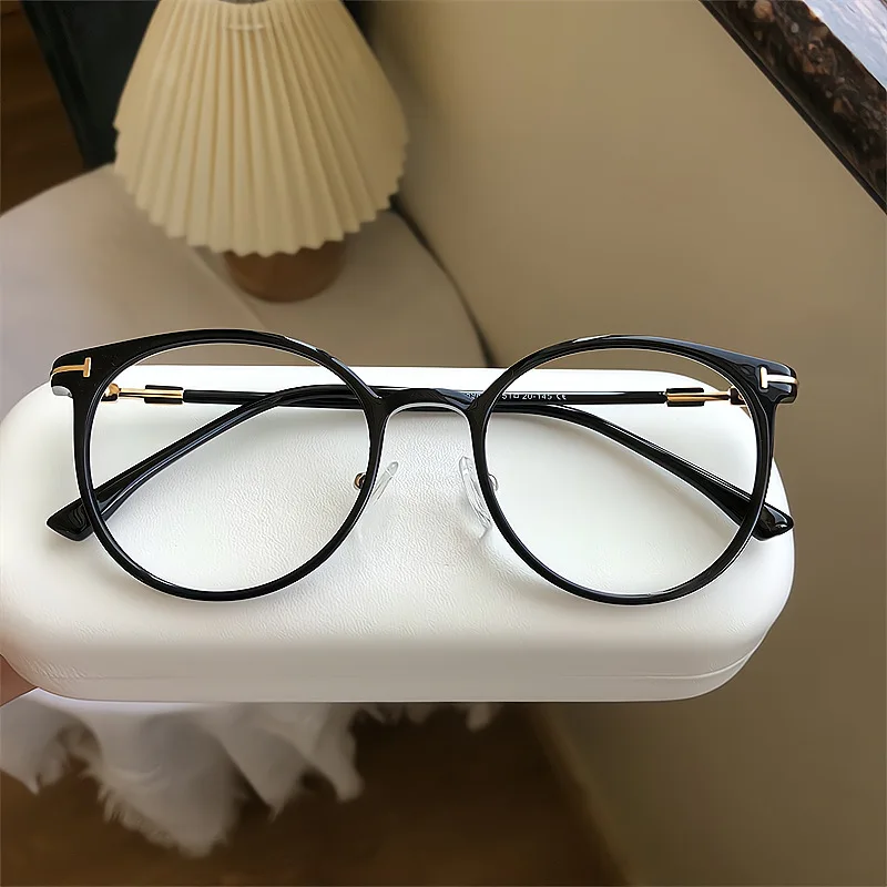 

Luxury Brand Retro Round Frame Myopia Glasses Blue Light Blocking Eyeglasses Women Men Prescription Near Sight Glasses