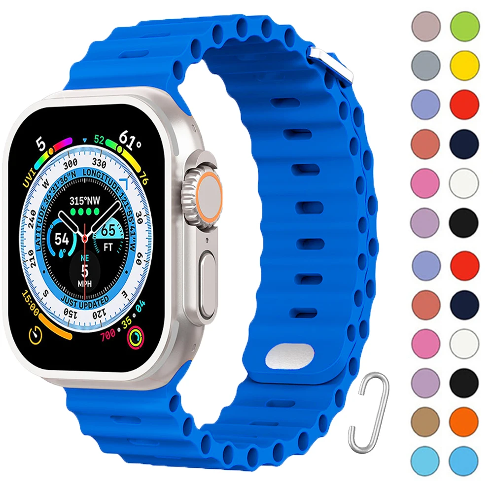 Оригинальный ремешок Ocean для Apple watch band 45 мм Ultra 2 49 мм 44 мм 40 мм 41 мм 42 мм, силиконовый браслет для iWatch series 9 8 7 6 5 4 3 se
Оригинальный ремешок Ocean для Apple watch band 45 мм Ultra 2 49 мм 44 мм 40 мм 41 мм 42 мм, силиконовый браслет для iWatch series 9 8 7 6 5 4 3 se