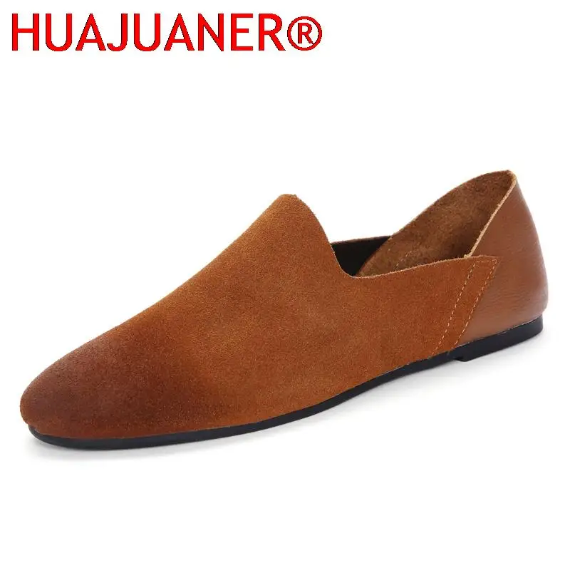 

Men Casual Summer Shoes Breathable Lightweight Driving Shoes Leisure Low Top Walk Leather Loafers Suede Shoes Men British Style