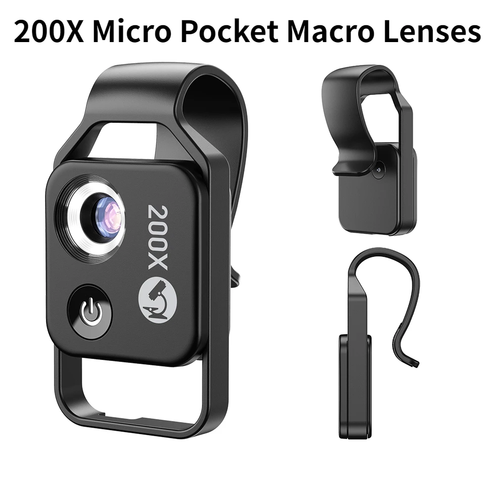 200X Smartphone Camera Microscope Lens Mini Mobile Phone Camera Video Micro Lens LED Light Guide Micro Pocket Macro Lenses
200X Smartphone Camera Microscope Lens Mini Mobile Phone Camera Video Micro Lens LED Light Guide Micro Pocket Macro Lenses