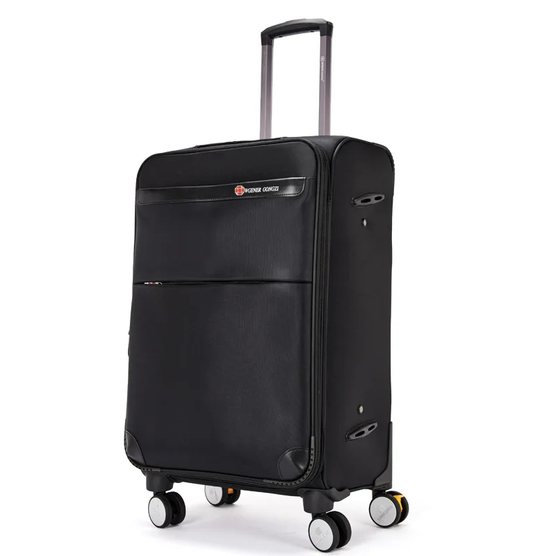 

18"20"24"28" Travel Canvas Soft Suitcase With Wheels Carry On Trolley Rolling Luggage Bag Boarding Case For Women Free Shipping