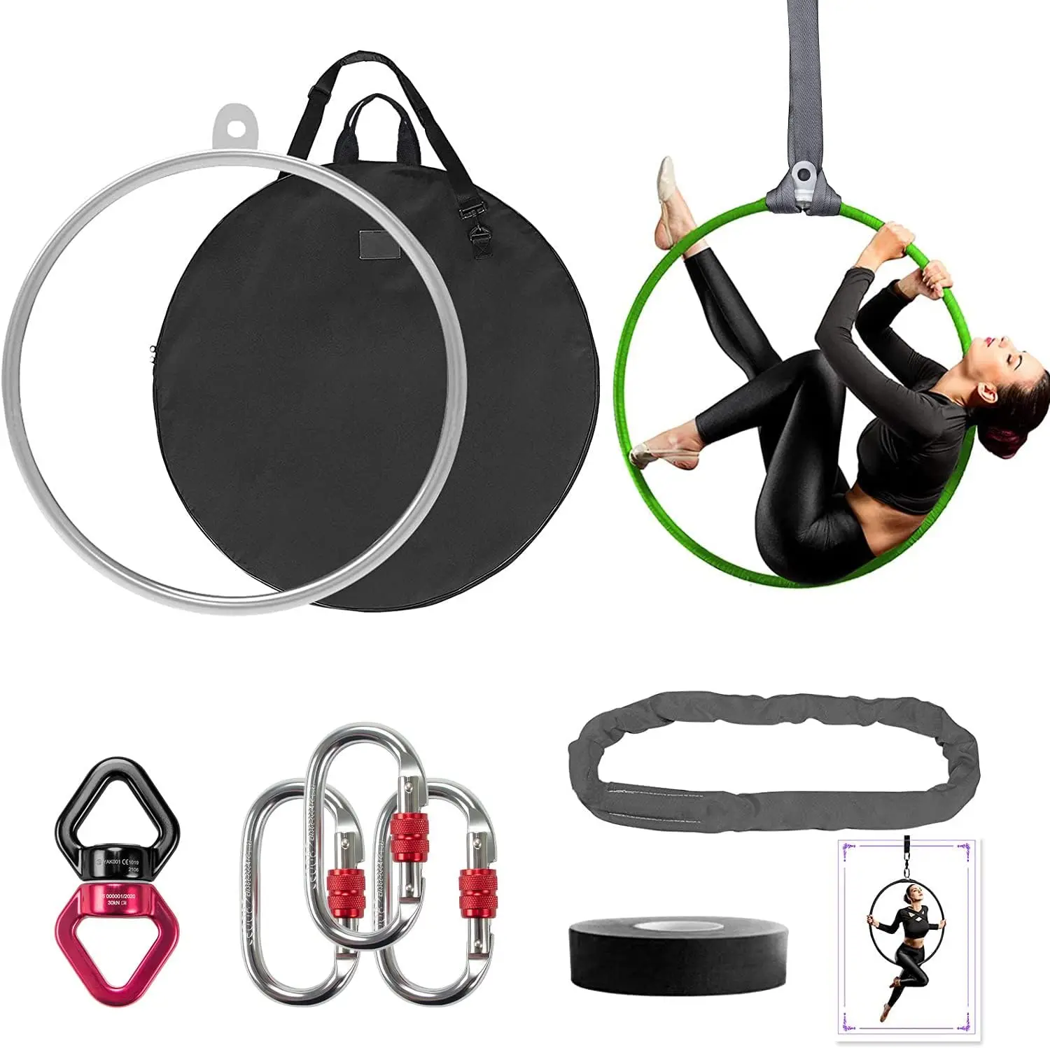 Aerial Hoop 85cm/90cm Aerial Ring Set Fully Strength Tested 500LBS Single Point Circus Aerial Equipment Yoga Hoop
Aerial Hoop 85cm/90cm Aerial Ring Set Fully Strength Tested 500LBS Single Point Circus Aerial Equipment Yoga Hoop