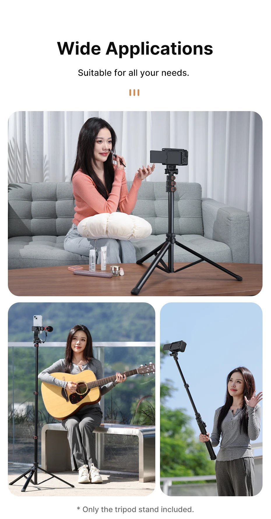 1.6m Extendable Tripod with 1/4'' Screw for DSLR Camera Smartphone Fill Light Microphone Projector Tripod Max Load 1.5KG 18 1.6m Extendable Tripod with 1/4'' Screw for DSLR Camera Smartphone Fill Light Microphone Projector Tripod Max Load 1.5KG 12