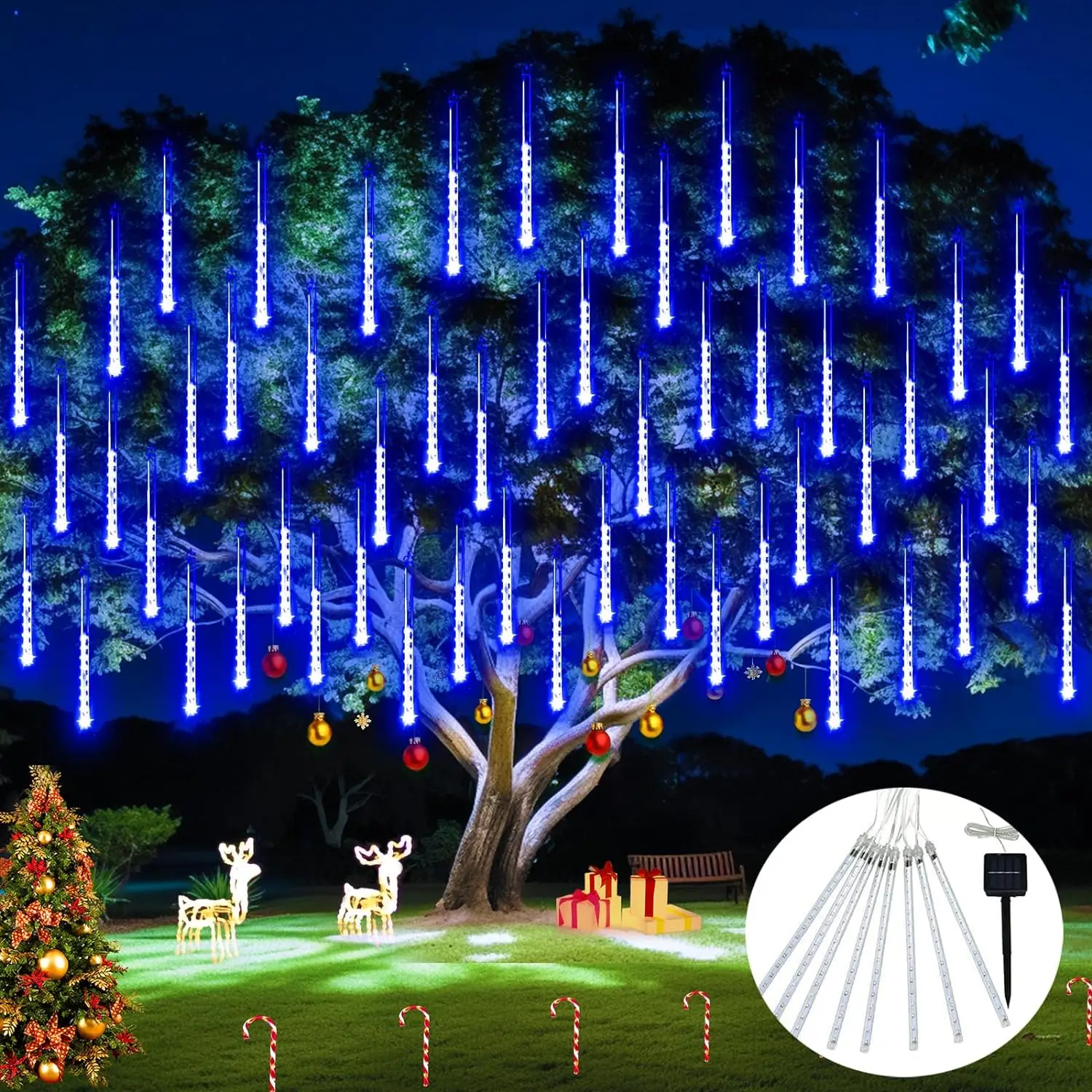 

LED Meteor Shower Rain Lights String Decorations Outdoor Tree Garden Party Lights Mood Festoon Lighting Christmas Lights Meteor